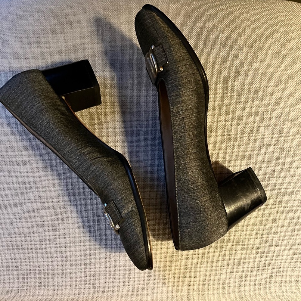 Salvatore Ferragamo Gray Heels with Sophisticated Design - Picture 11 of 13